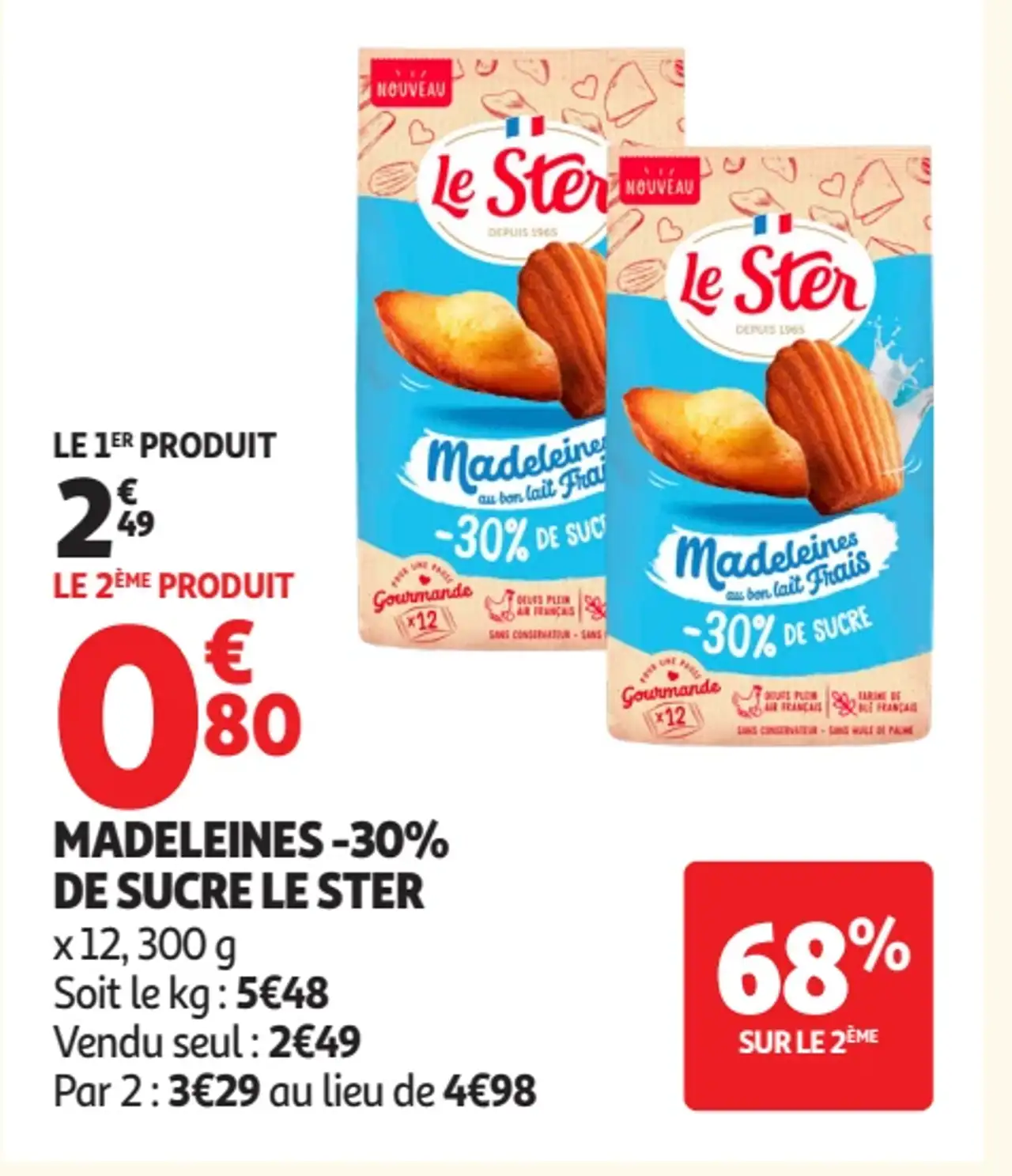 Madeleines -30% de sucre Le Ster