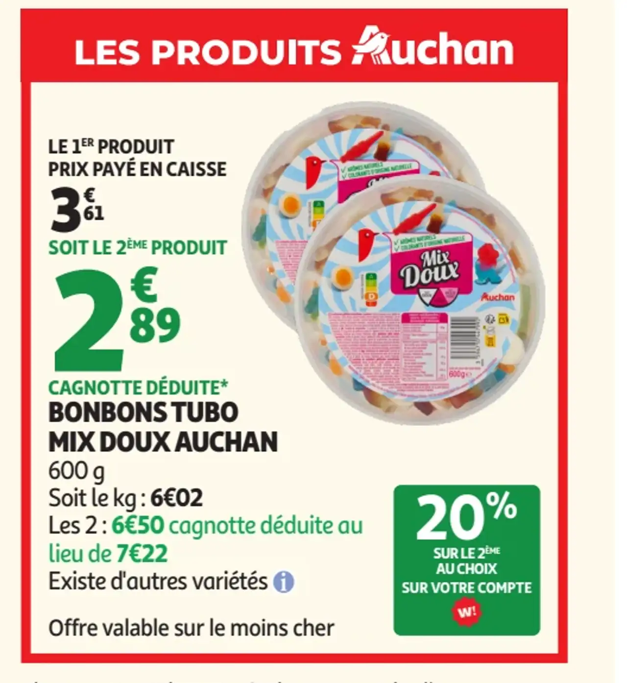 Bonbons Tubo Mix Doux Auchan