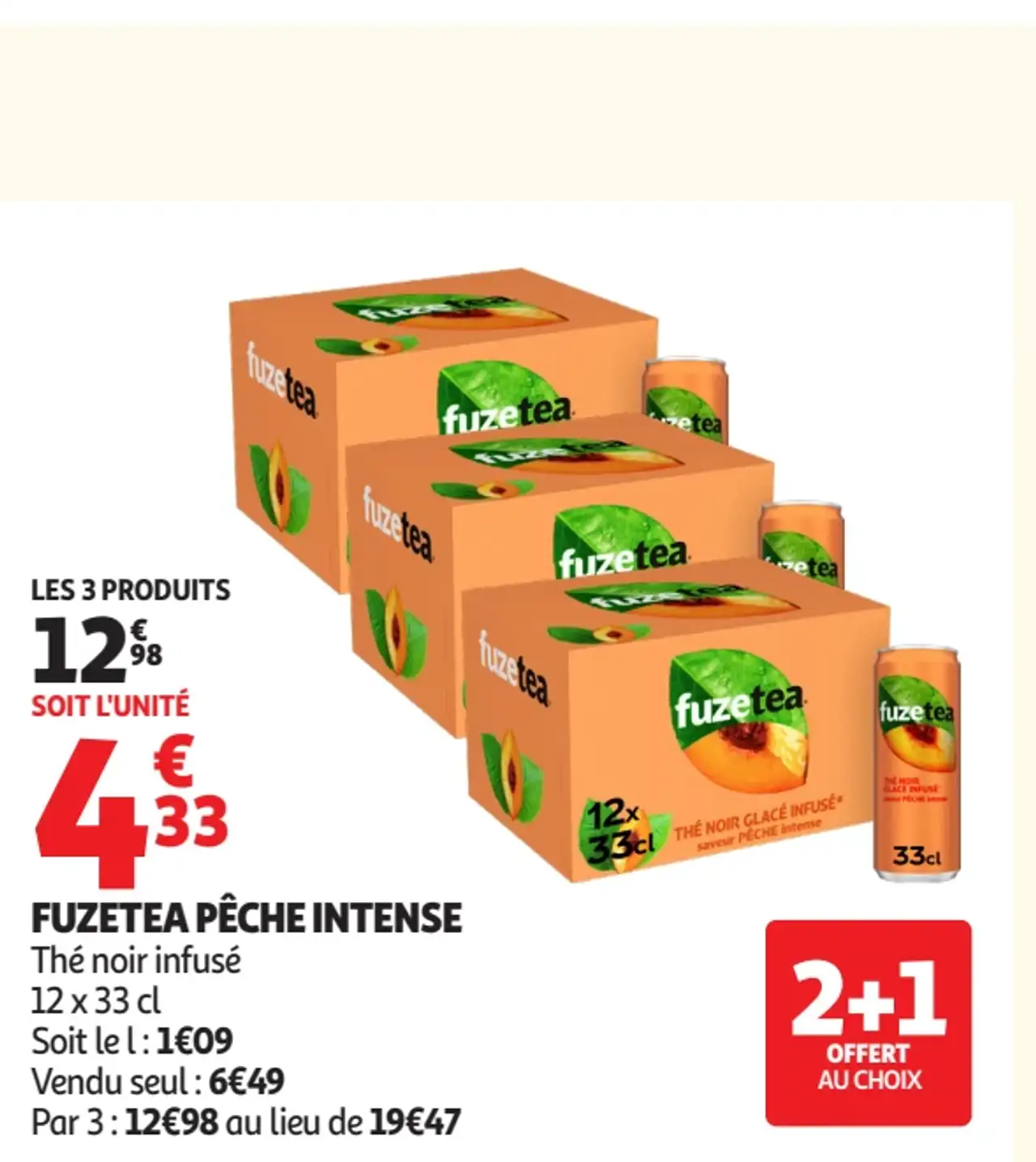 Fuzetea pêche intense thé noir infusé