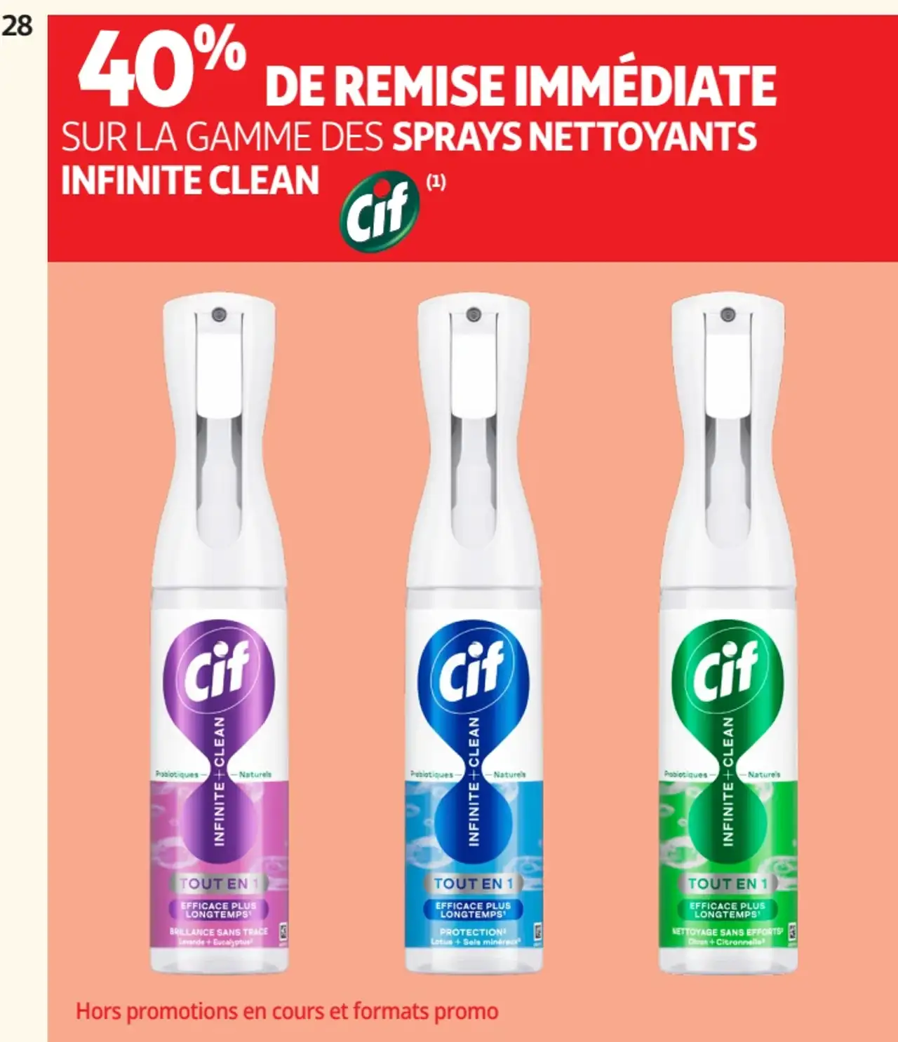 Gamme des sprays nettoyants Infinite Clean Cif