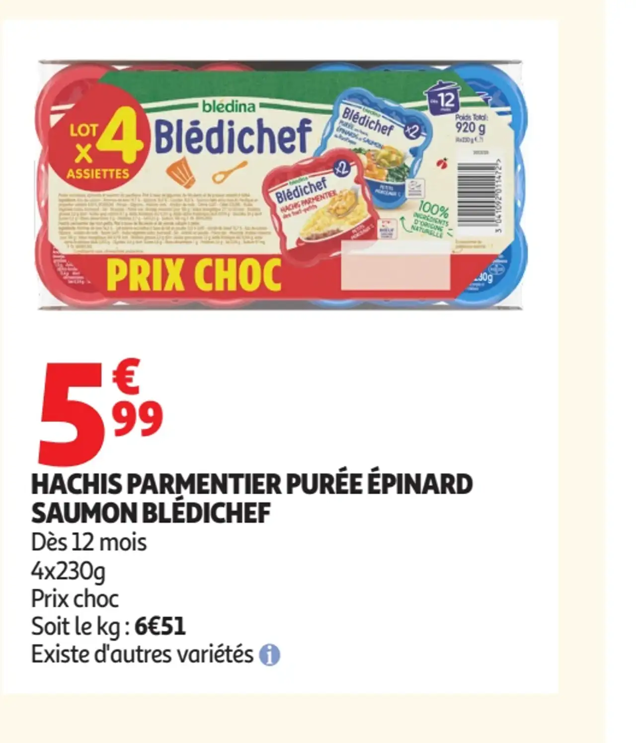 Hachis Parmentier Purée Épinard Saumon Blédichef