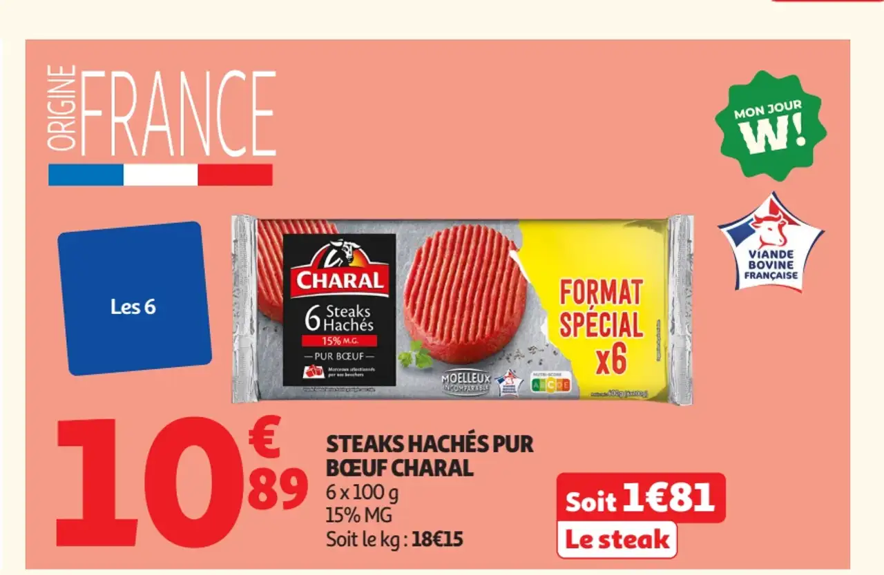 Steaks hachés pur bœuf Charal