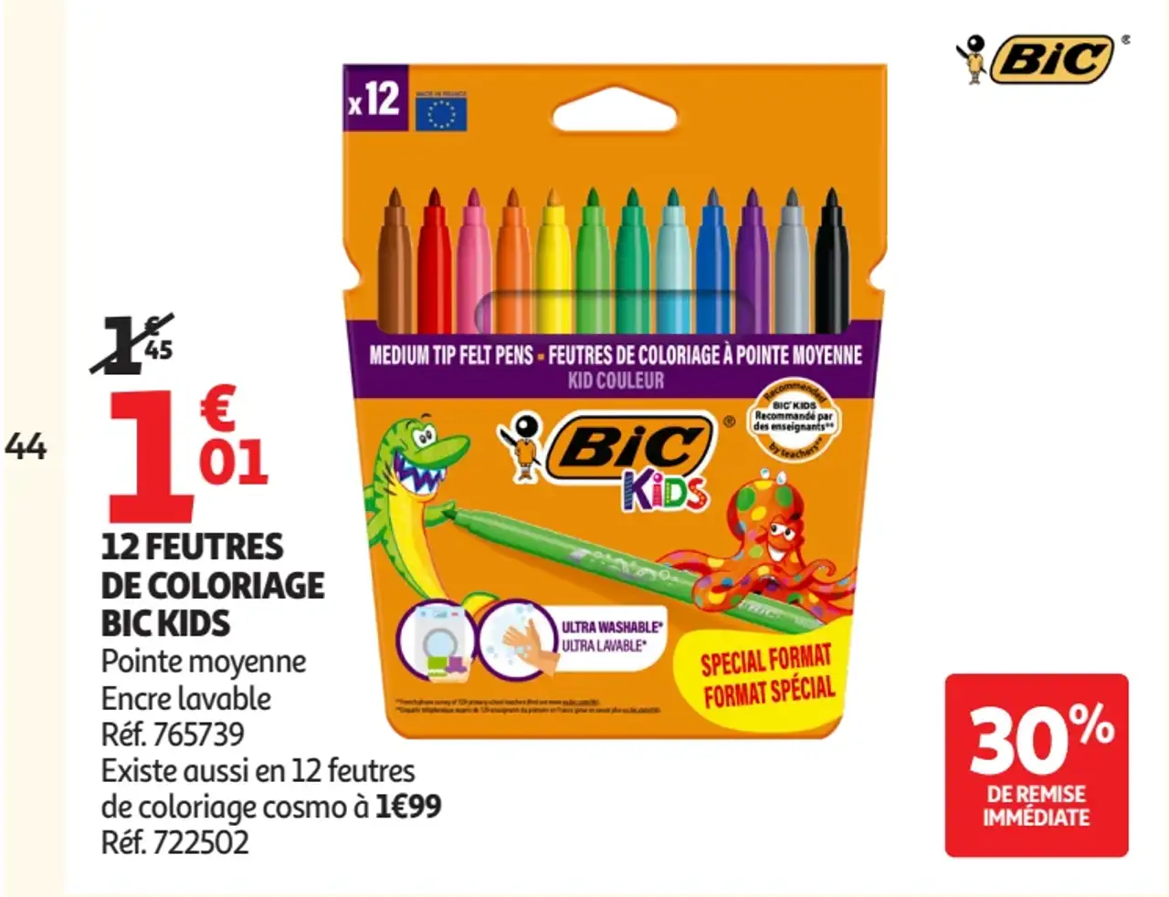 12 Feutres de coloriage Bic Kids