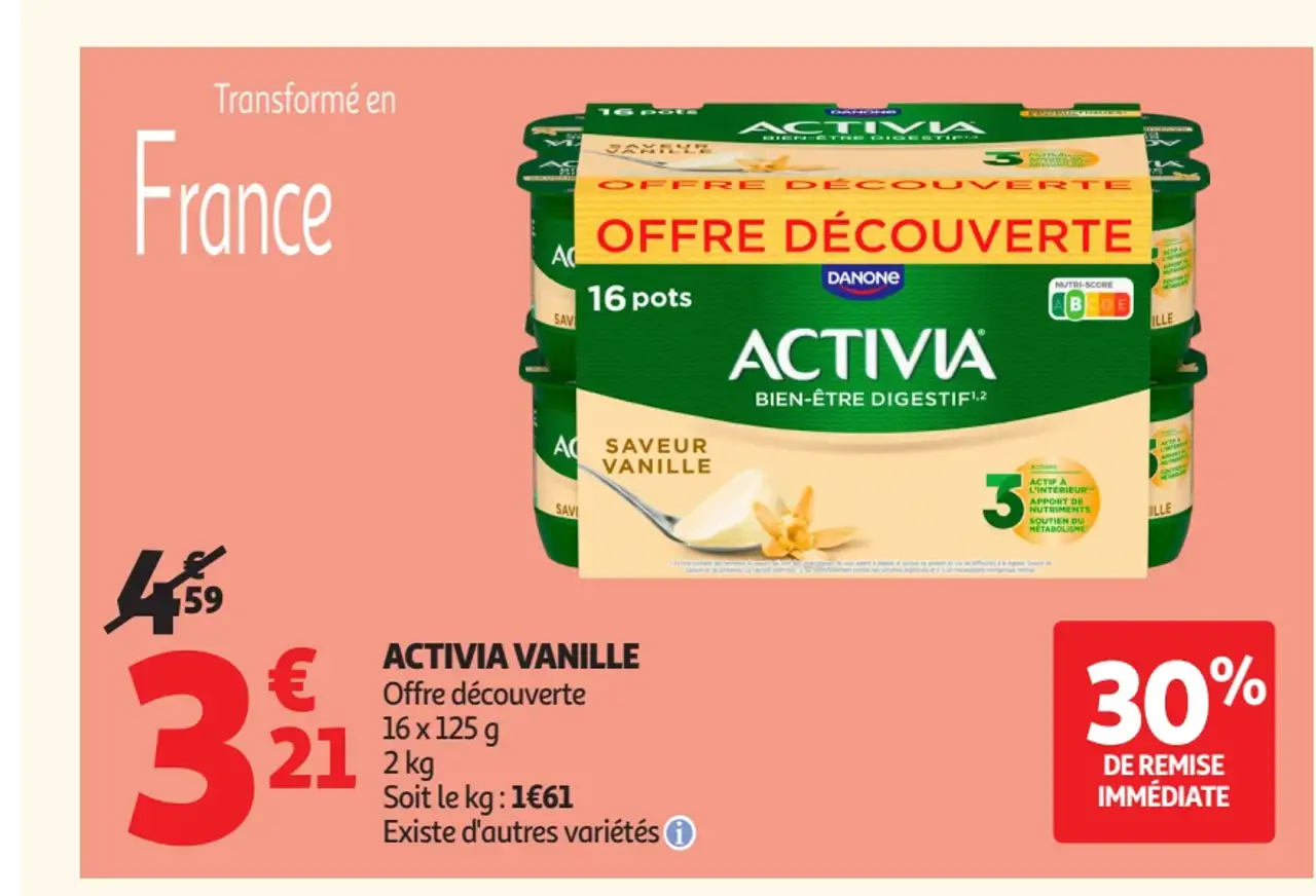 ACTIVIA VANILLE Offre découverte