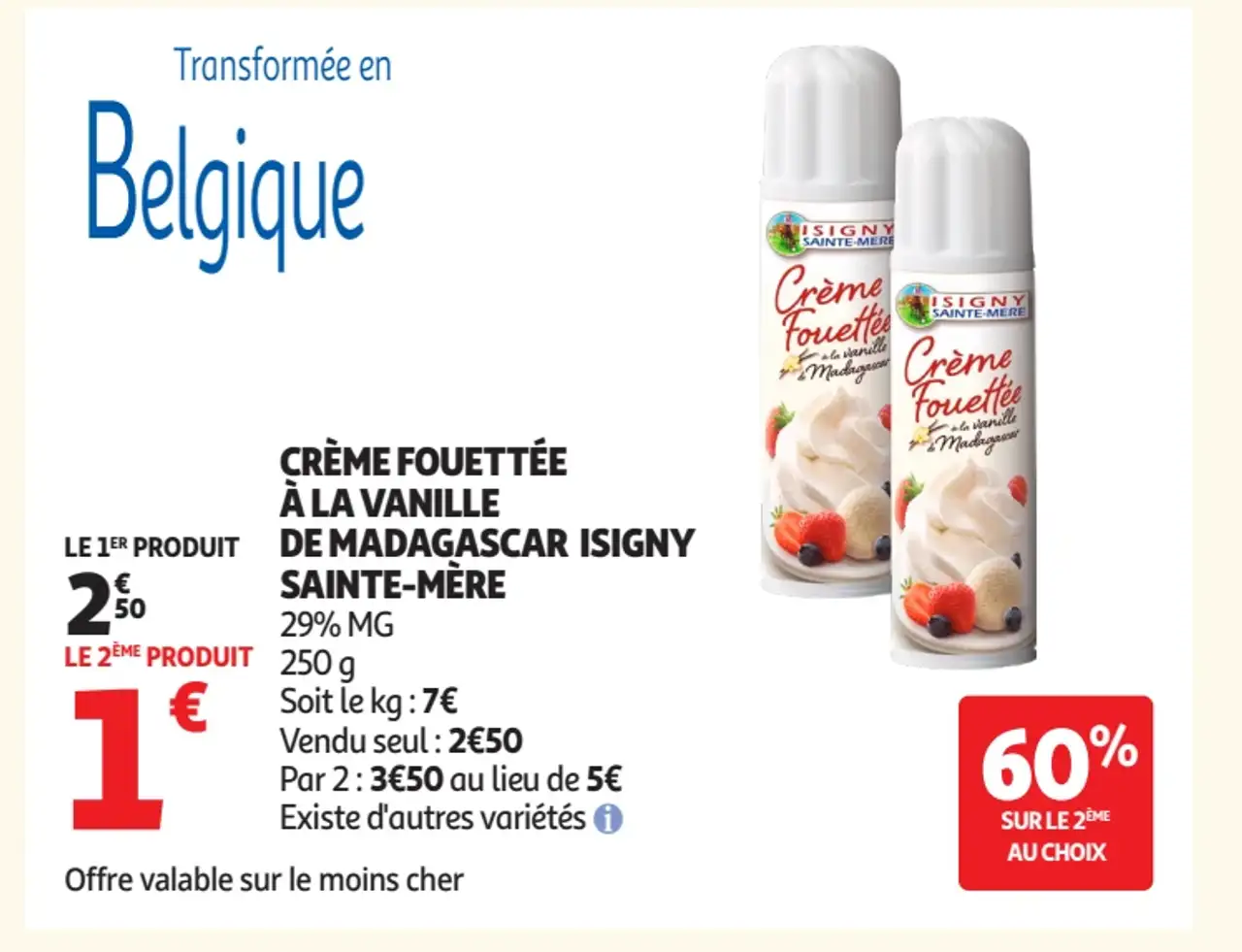 CRÈME FOUETTÉE À LA VANILLE DE MADAGASCAR ISIGNY SAINTE-MÈRE