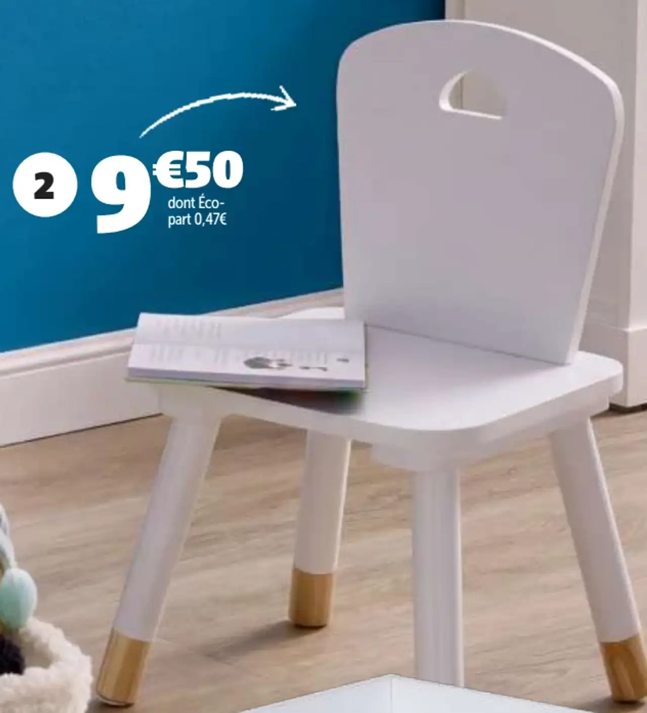 Chaise enfant DIM.28X50X28CM, BOIS MDF, PIN
