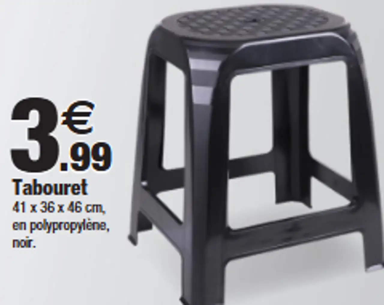Tabouret en polypropylène 41 x 36 x 46 cm