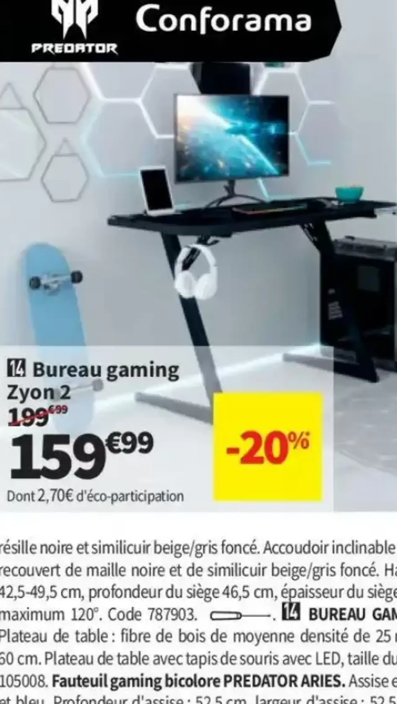 Bureau gaming Predator Zyon 2