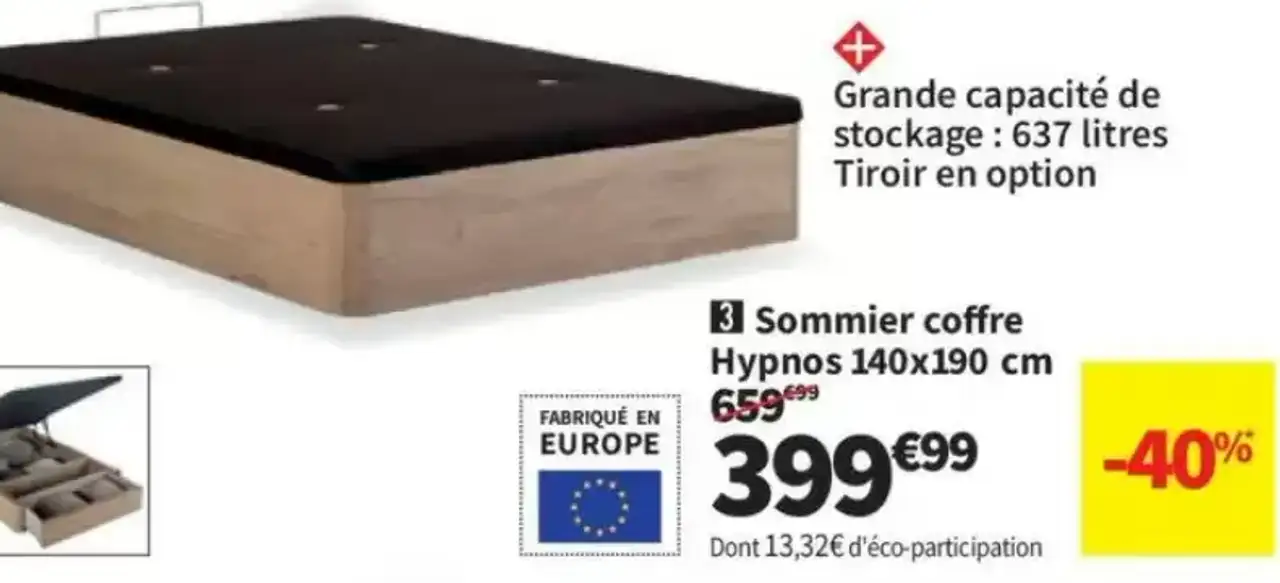 Sommier coffre Hypnos 140x190 cm