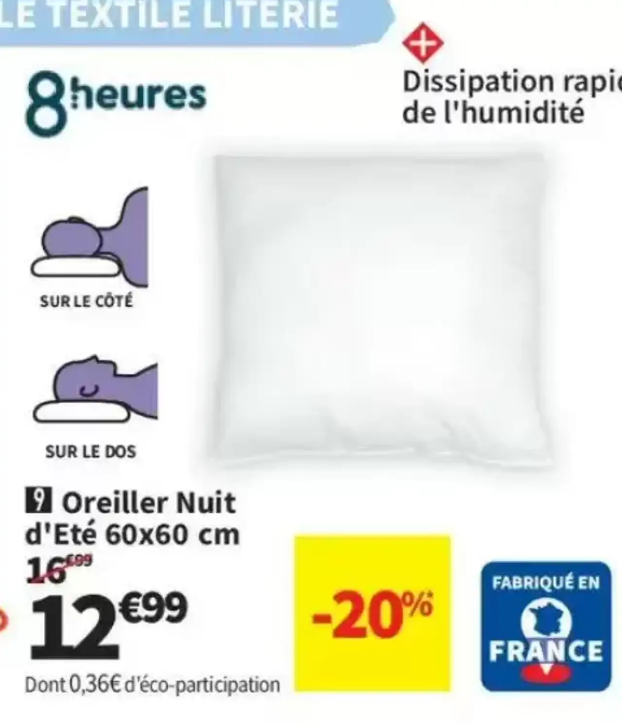 DODO Oreiller Nuit d'Été 60x60 cm