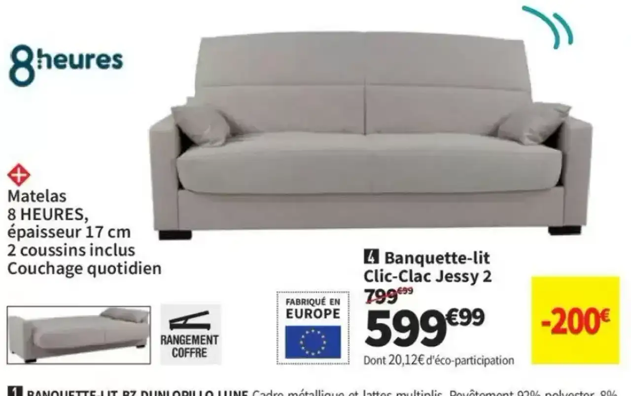 Banquette-lit Clic-Clac Jessy 2 8 heures