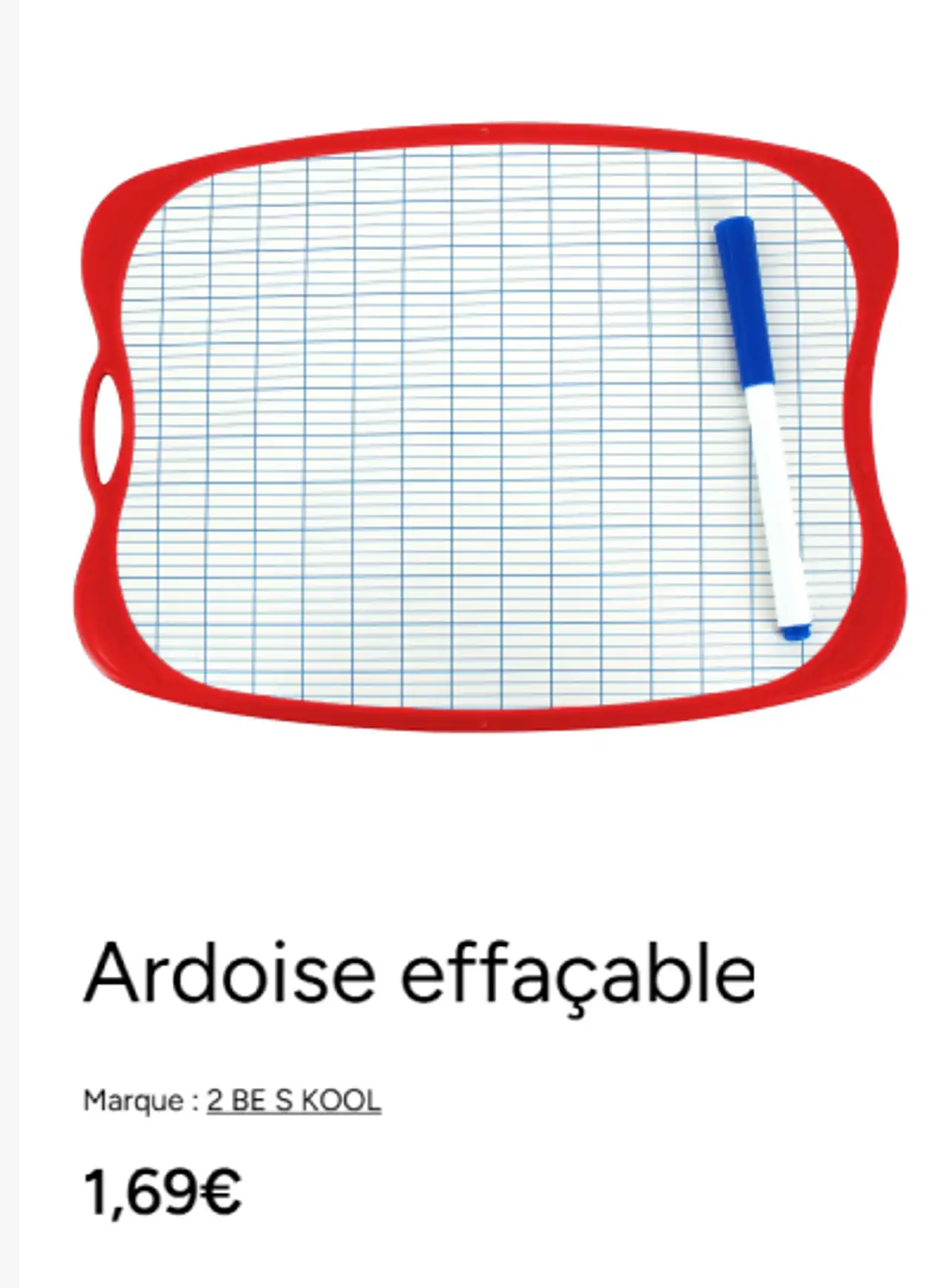 Ardoise effaçable 2 BE S KOOL
