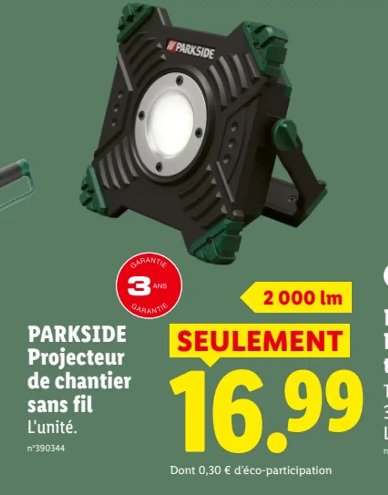 PARKSIDE Projecteur de chantier sans fil