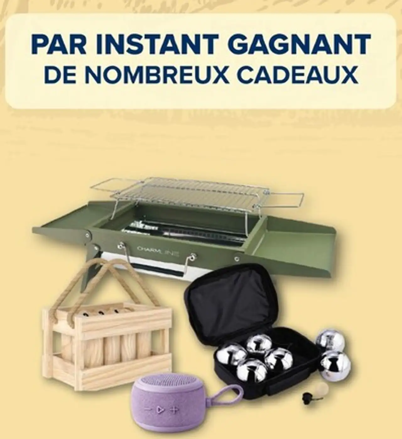 Sélection de cadeaux Reflets de France par instant gagnant (Barbecue, enceinte, pétanque...)