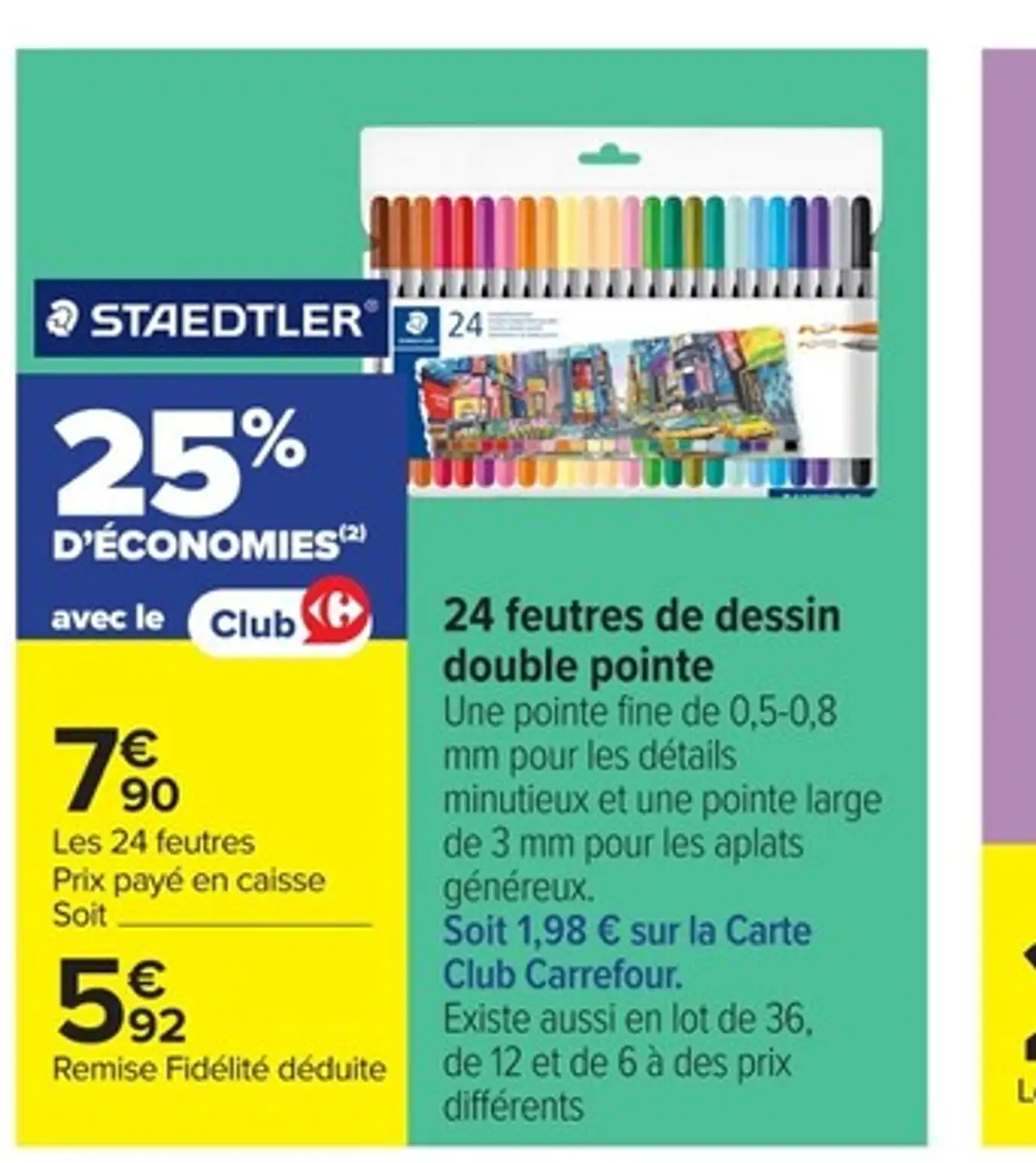 24 feutres de dessin double pointe Staedtler