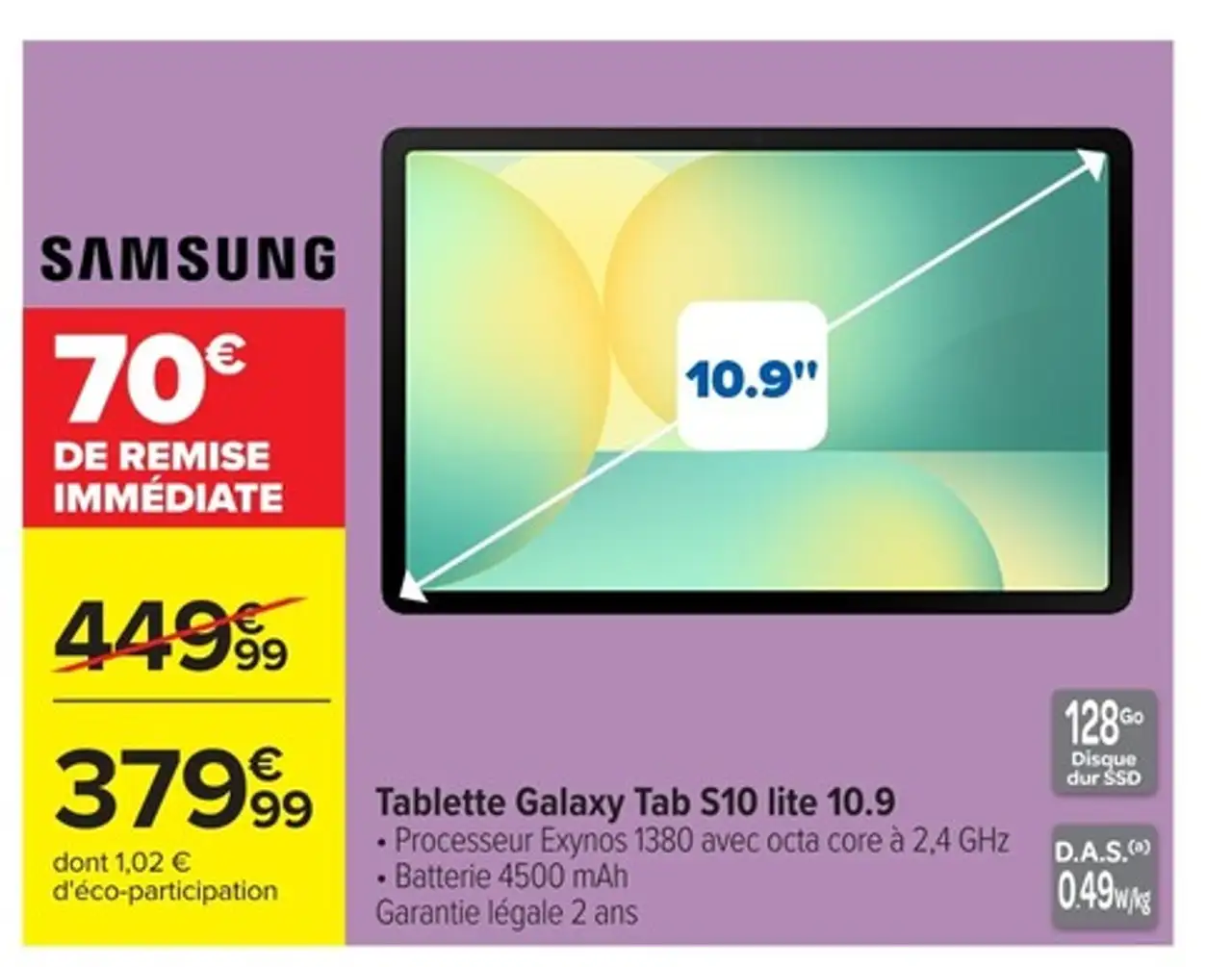 Samsung Tablette Galaxy Tab S10 lite 10.9
