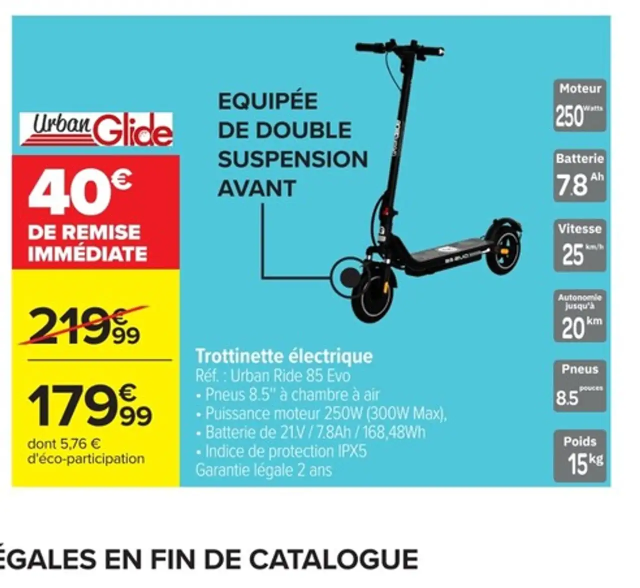 Trottinette électrique Urban Glide Urban Ride 85 Evo