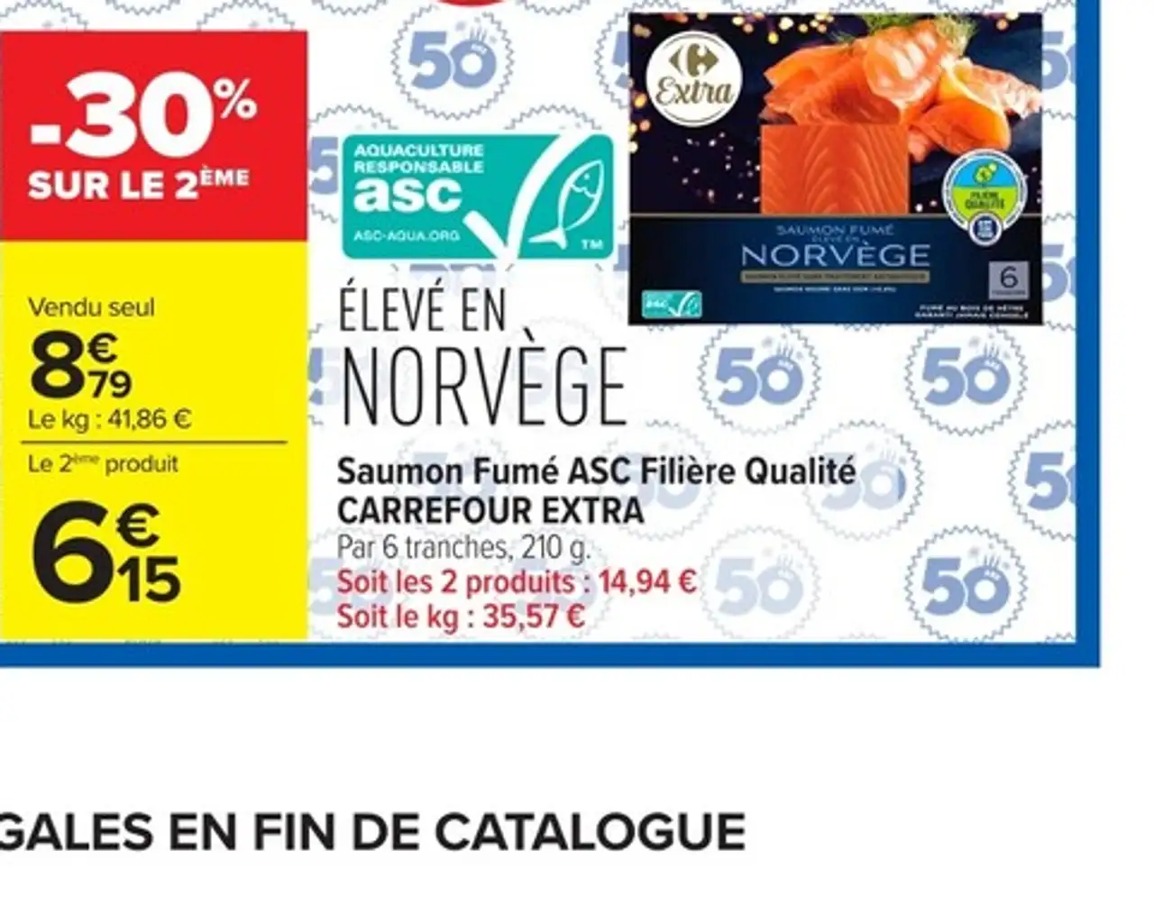 Saumon Fumé ASC Filière Qualité CARREFOUR EXTRA