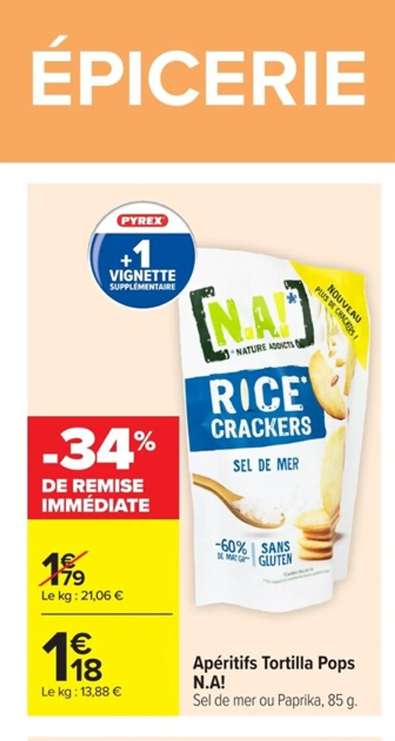 Apéritifs Tortilla Pops N.A! Sel de mer ou Paprika, 85 g.