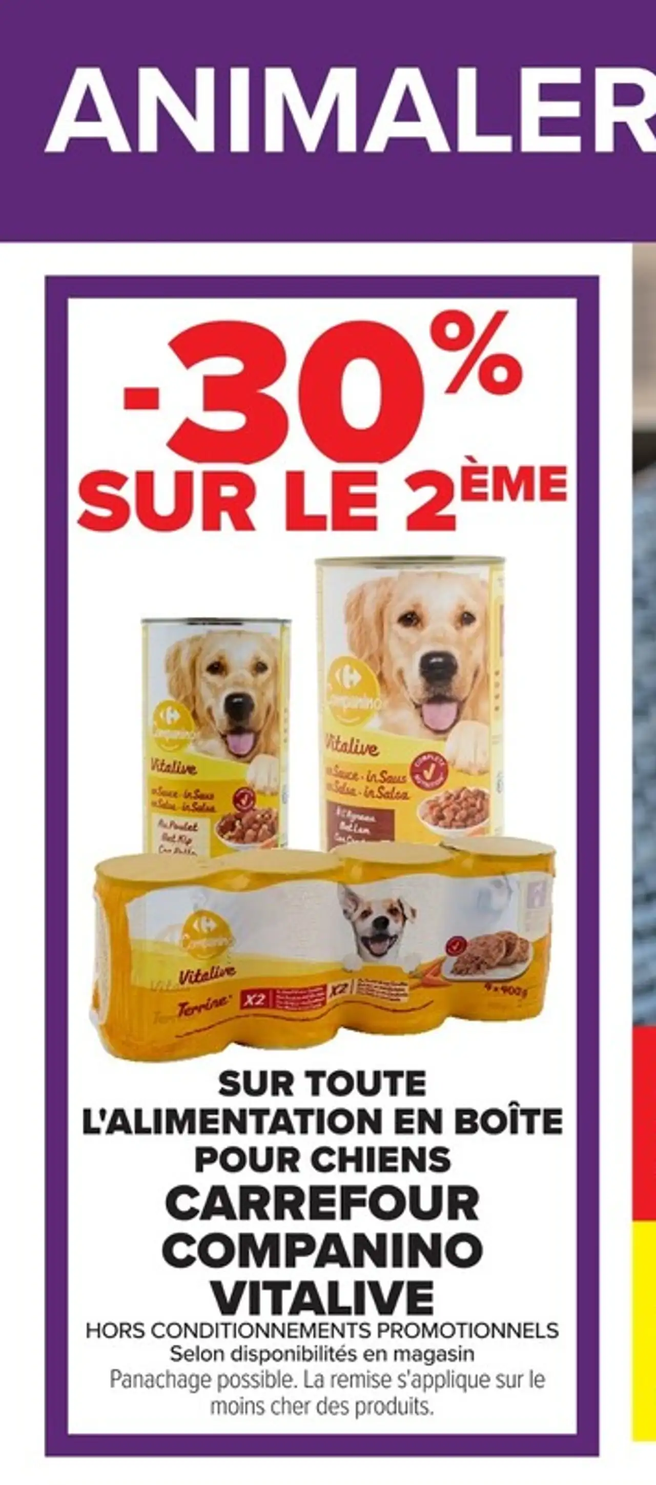 Alimentation en boîte pour chiens Carrefour Companino Vitalive