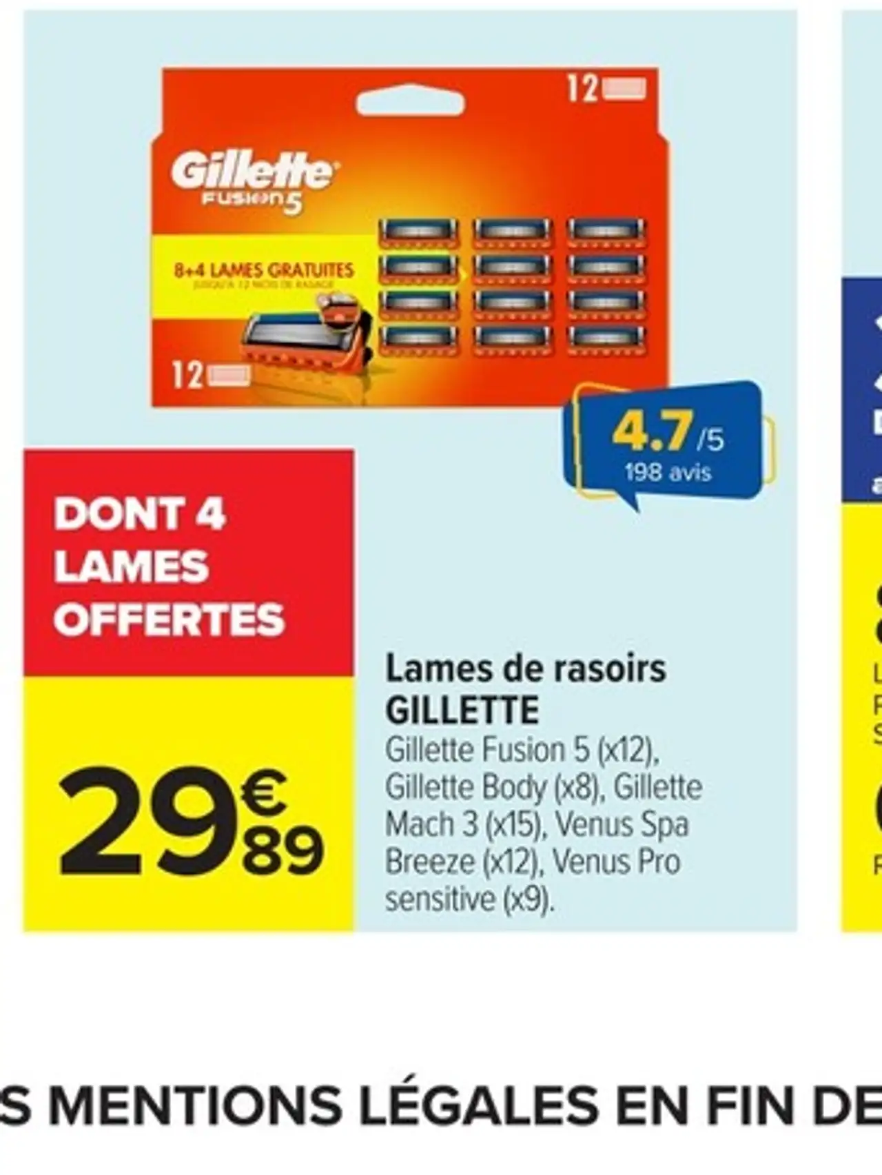 Lames de rasoirs Gillette Fusion 5, Body, Mach 3, Venus Spa, Venus Pro
