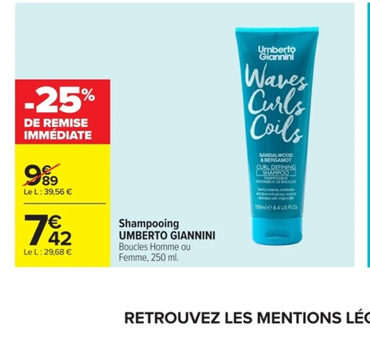 Shampooing Umberto Giannini Waves Curls Coils