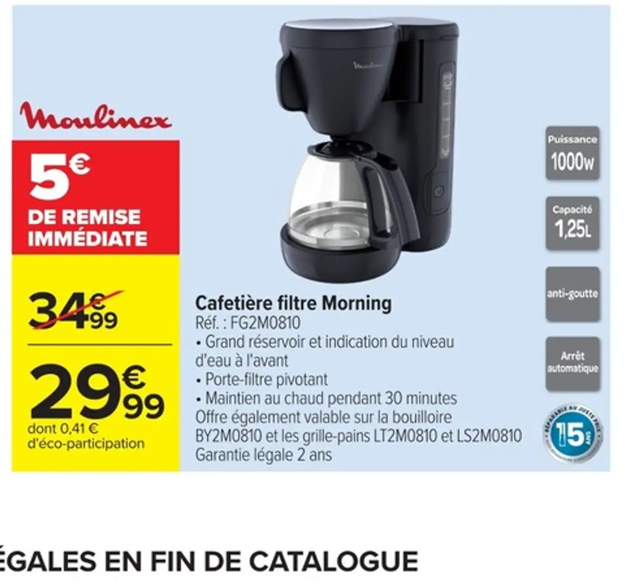 Cafetière filtre Morning Moulinex