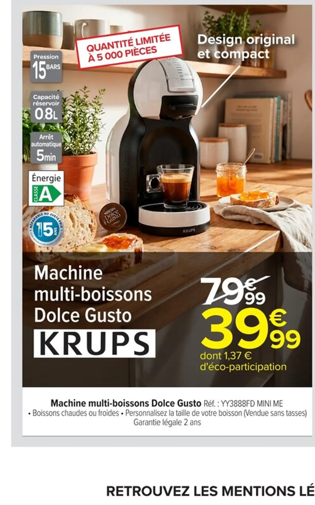 Machine multi-boissons Dolce Gusto Krups YY3888FD MINI ME