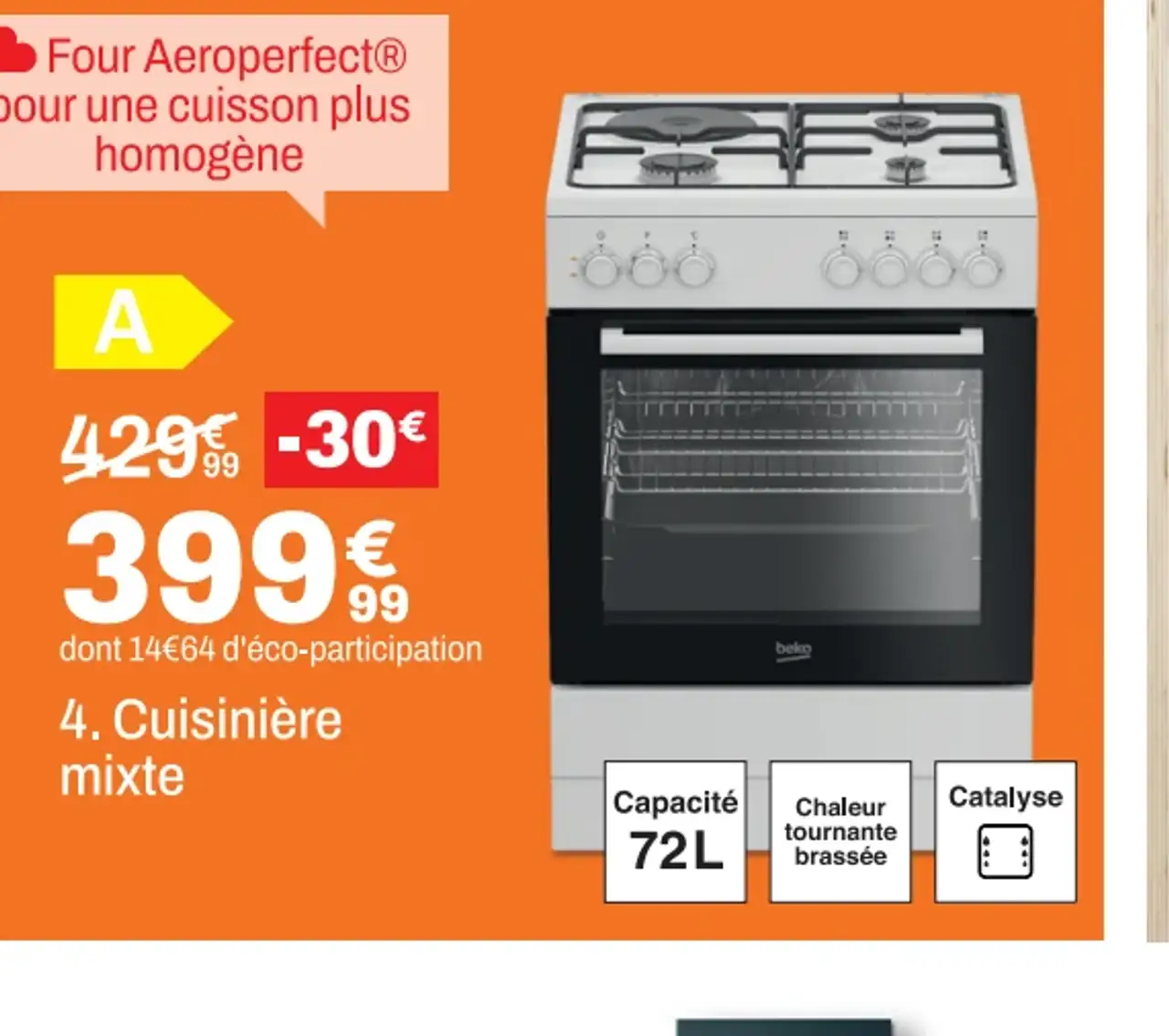 Cuisinière mixte BEKO FBE63131WCS