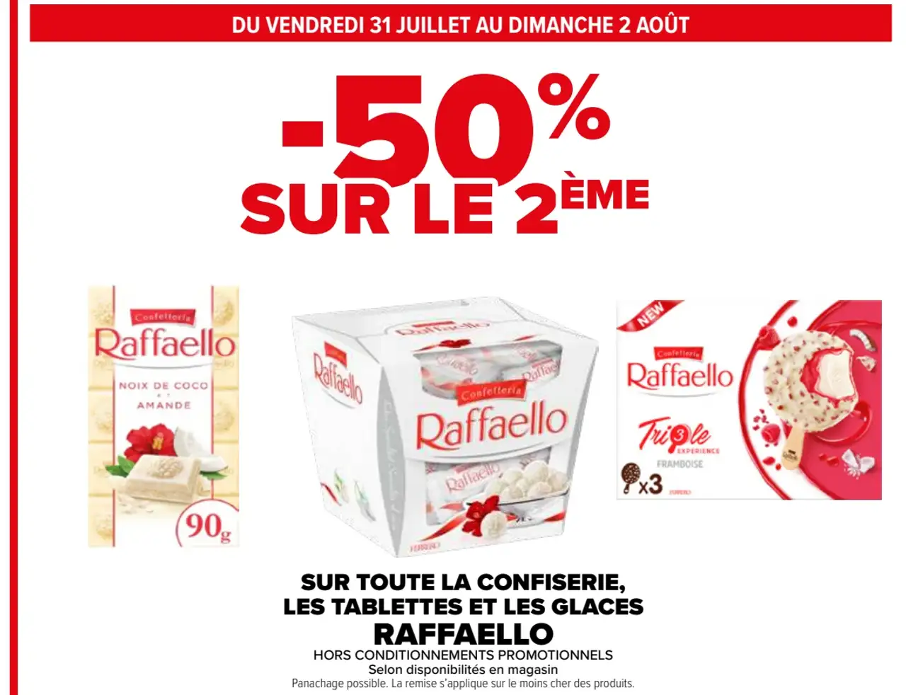Confiserie, tablettes et glaces Raffaello