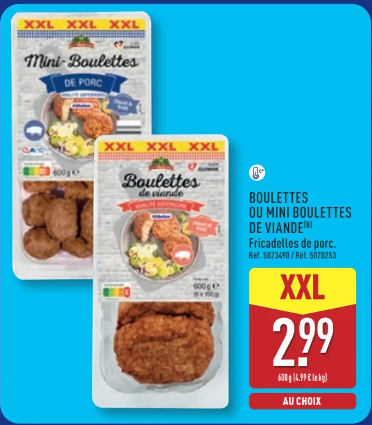 Boulettes ou mini boulettes de viande / Fricadelles de porc
