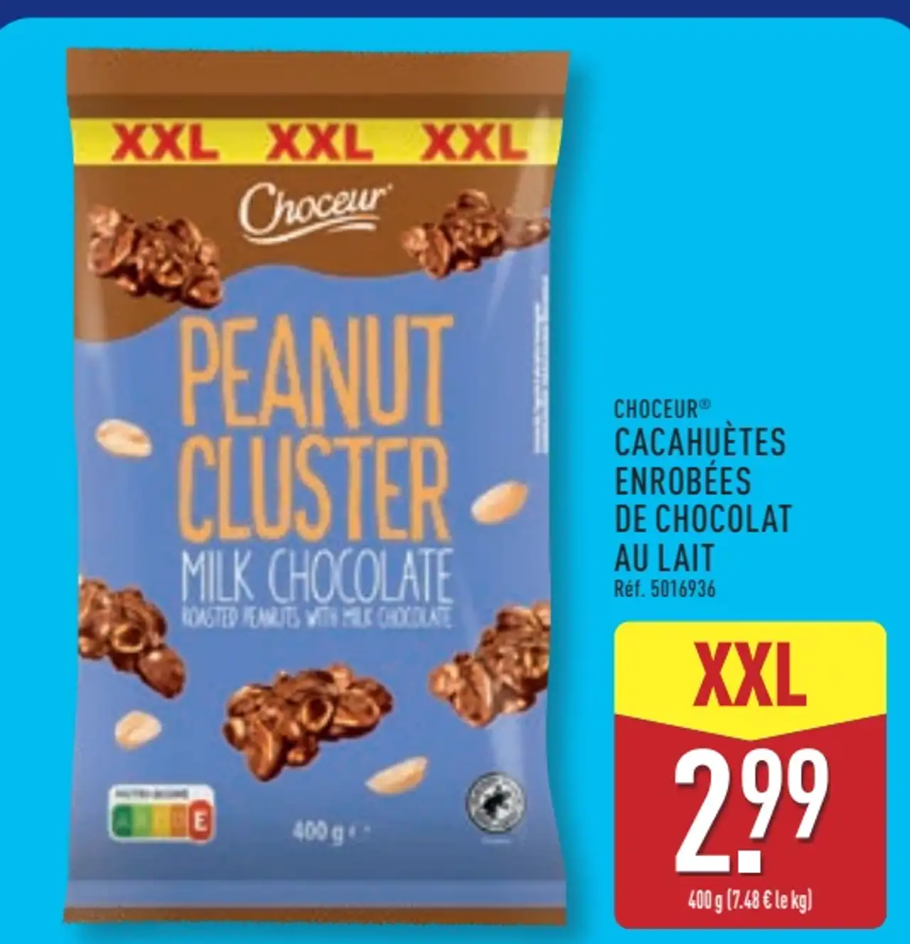Choceur Cacahuètes Enrobées de Chocolat au Lait XXL