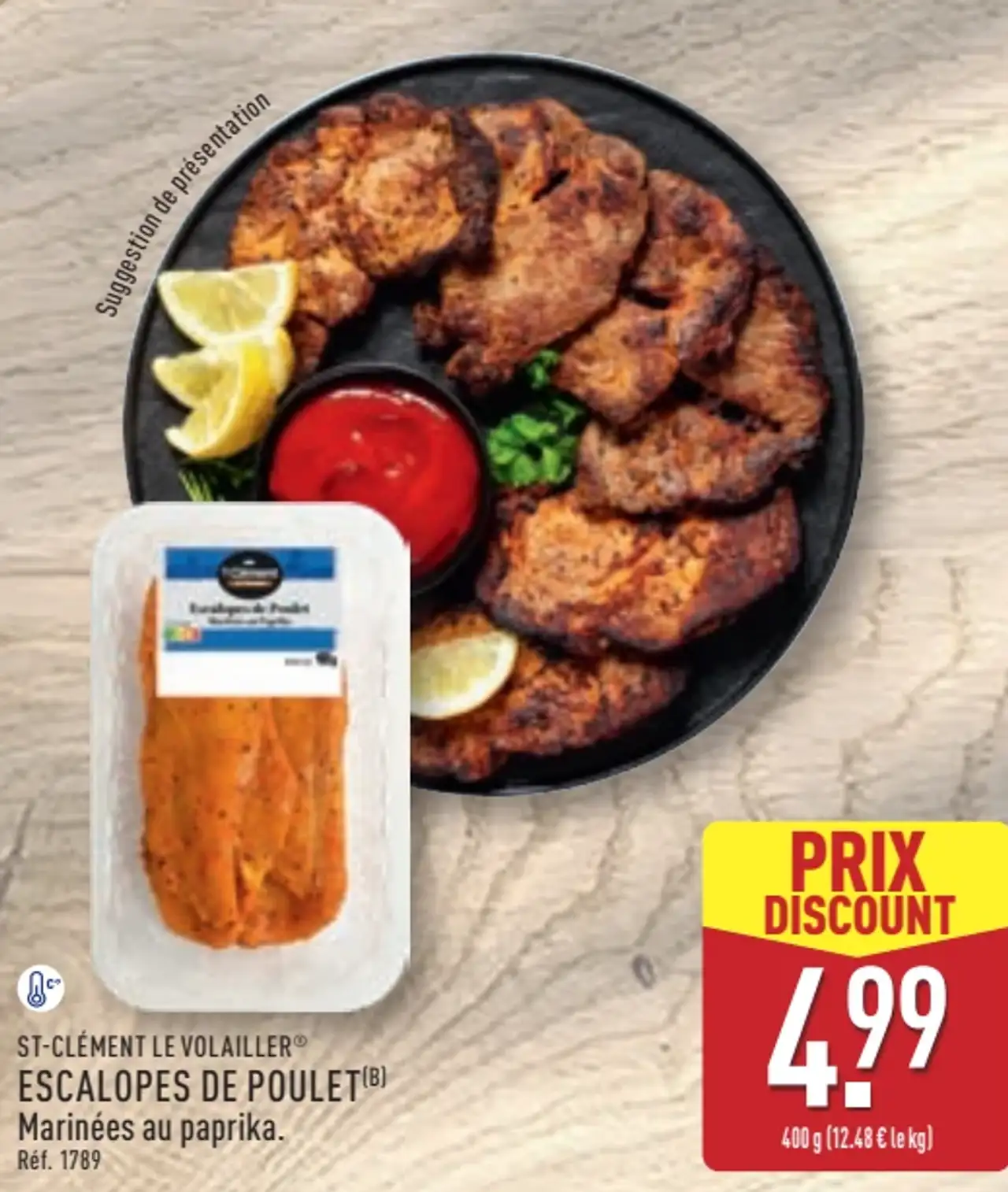 Escalopes de Poulet Marinées au paprika ST-CLÉMENT LE VOLAILLER
