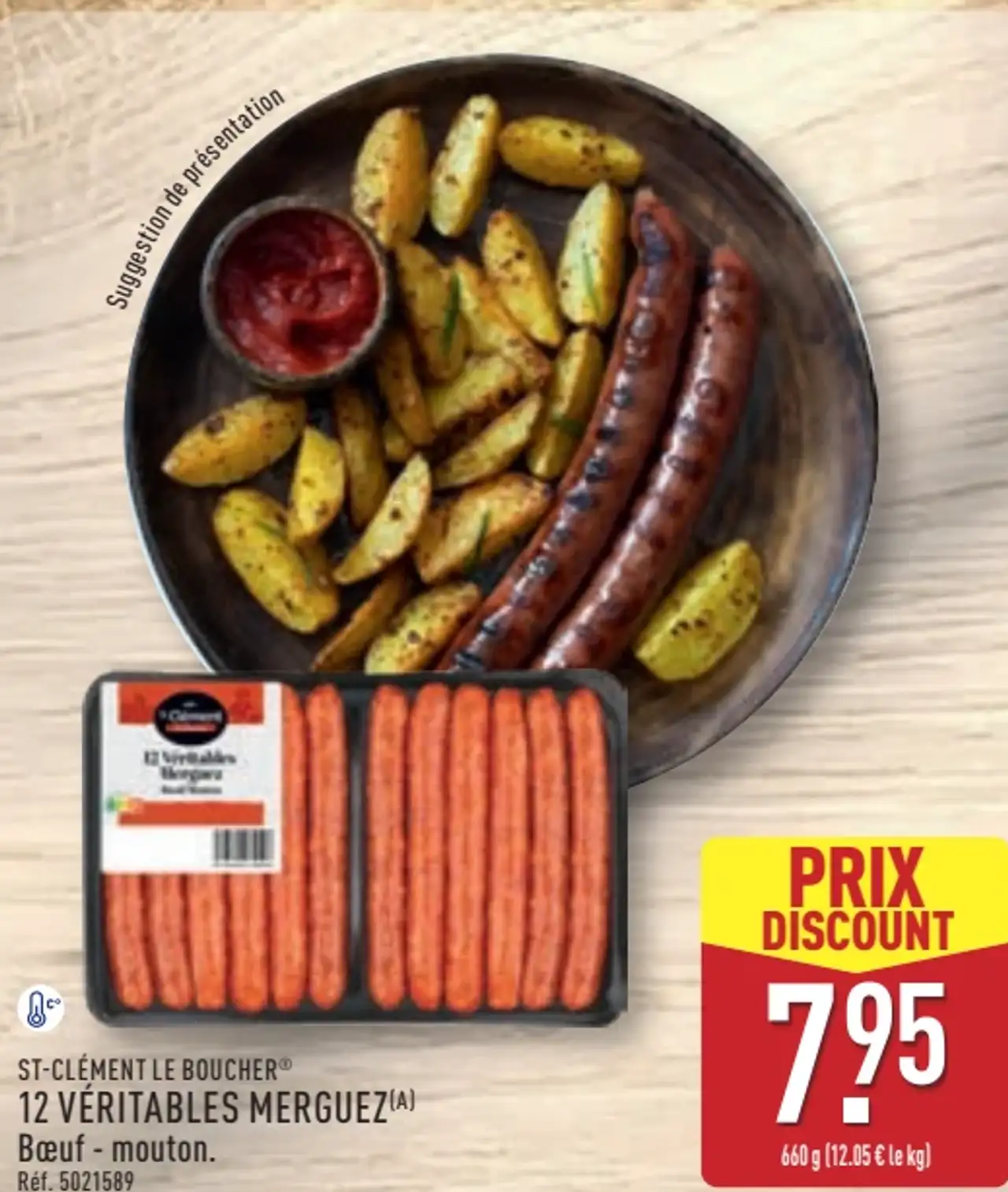 12 Véritables Merguez Bœuf - mouton ST-CLÉMENT LE BOUCHER