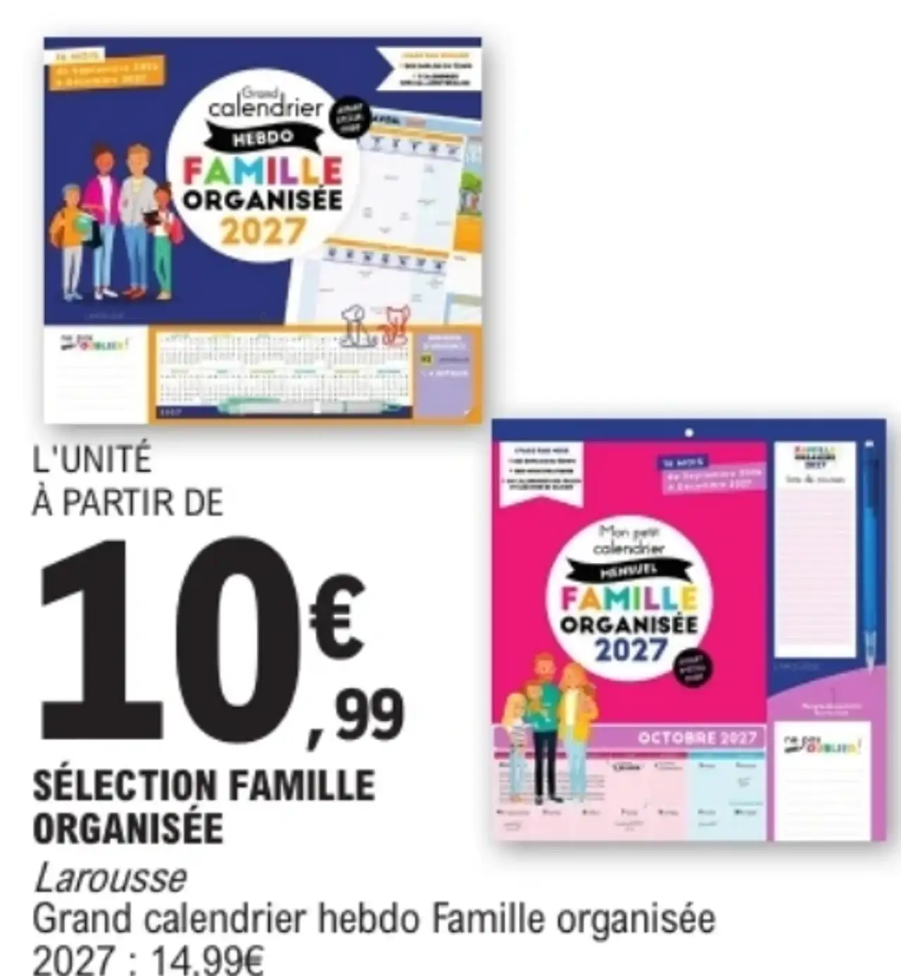 Sélection Famille Organisée Larousse (Grand calendrier hebdo)