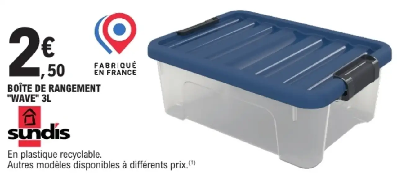 Boîte de rangement "Wave" 3L Sundis
