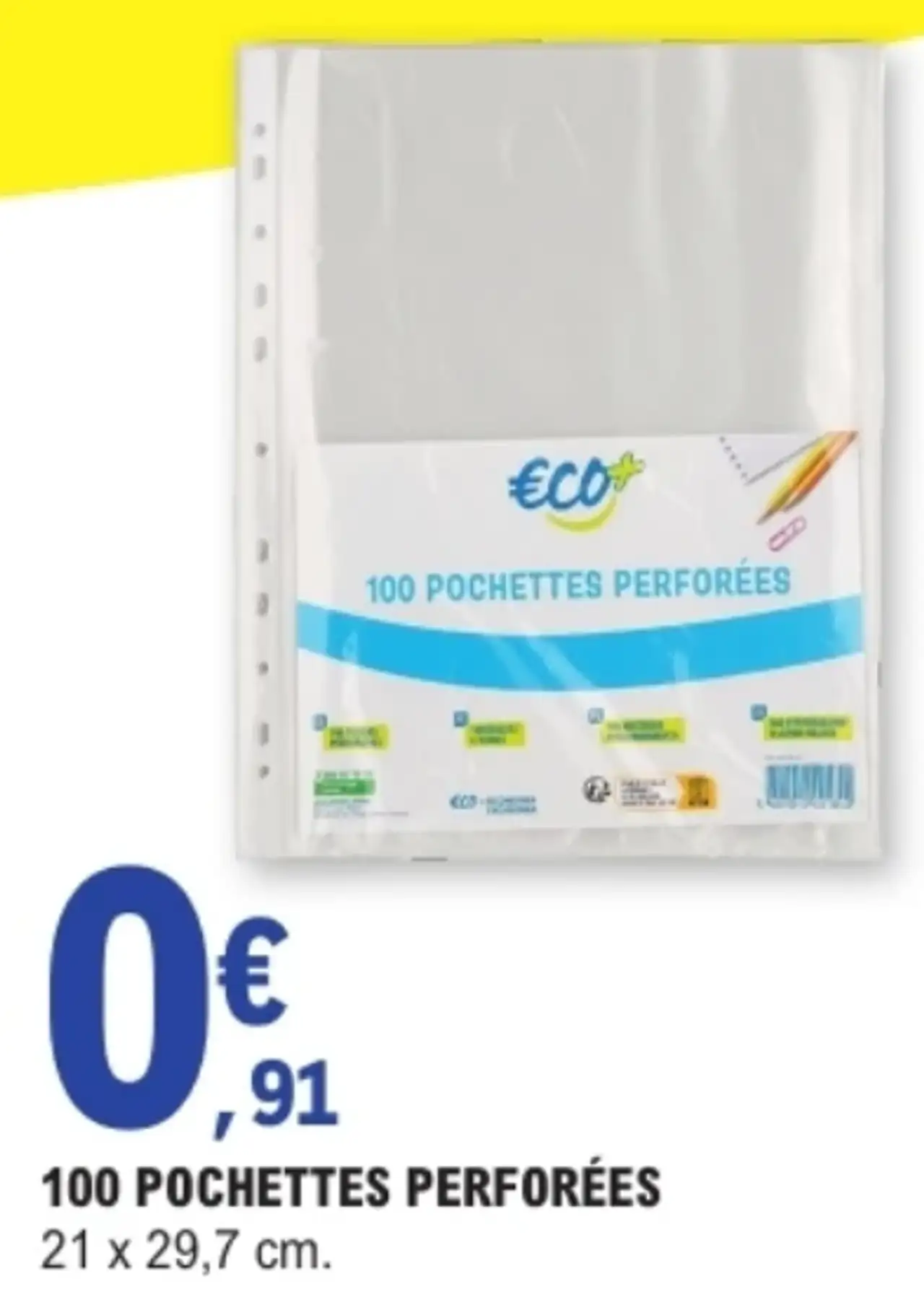 100 pochettes perforées Eco+ 21 x 29,7 cm