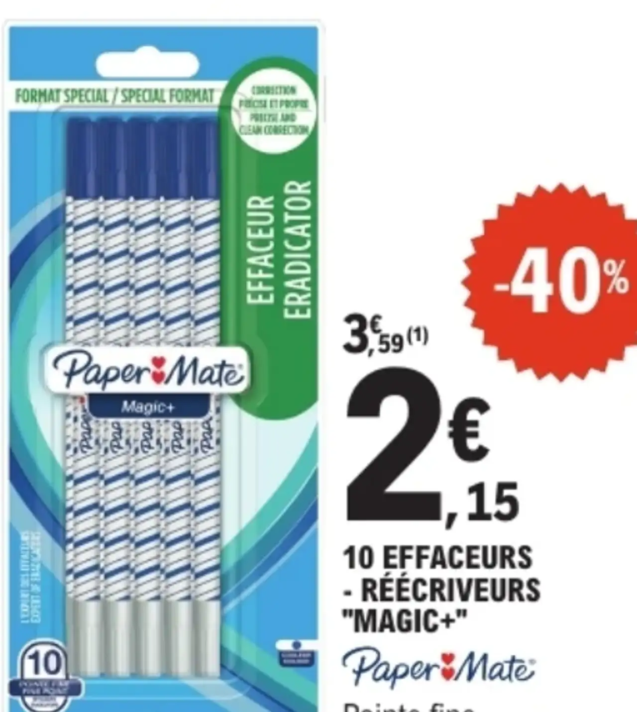 10 Effaceurs - Réécriveurs "Magic+" Paper Mate