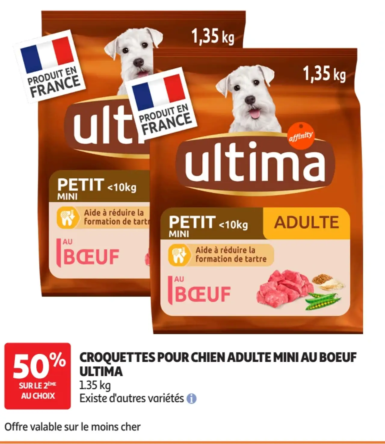 Croquettes pour chien adulte mini au boeuf Ultima