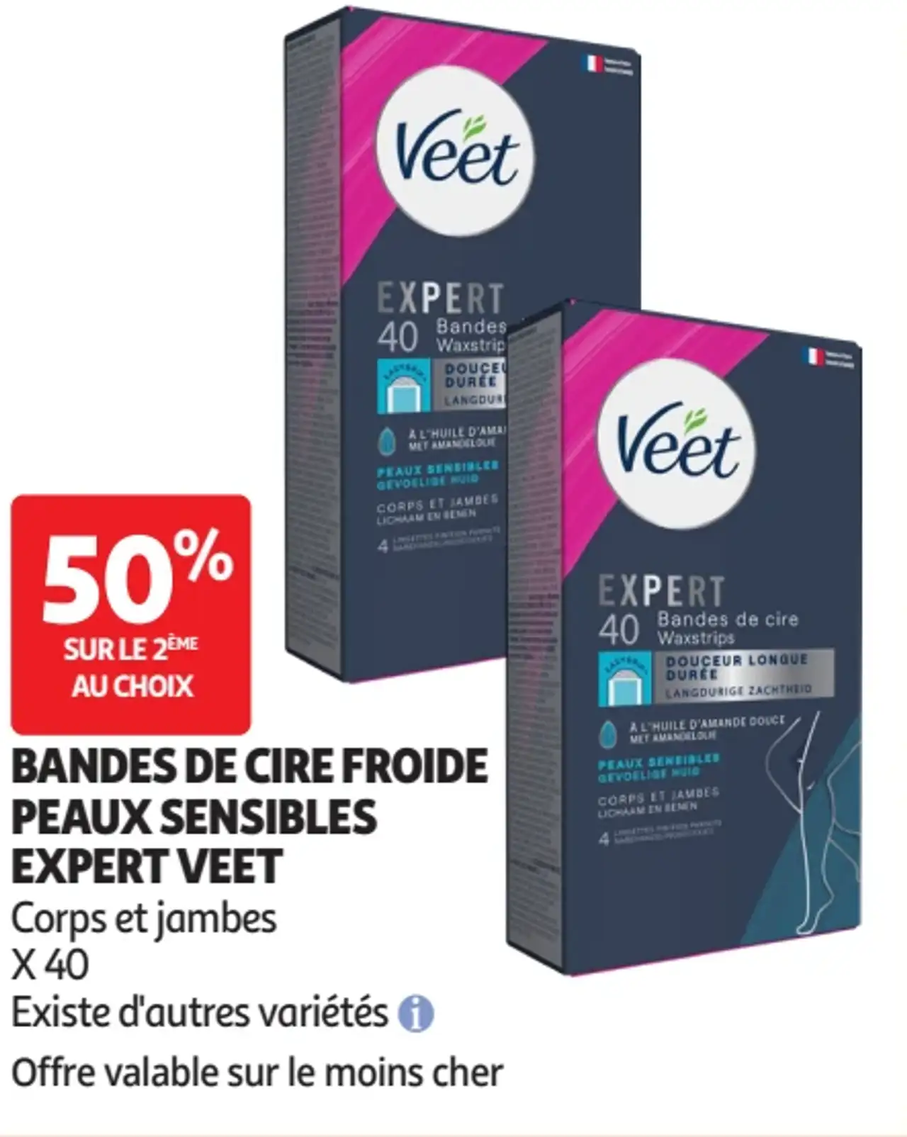 Bandes de Cire Froide Peaux Sensibles Expert Veet