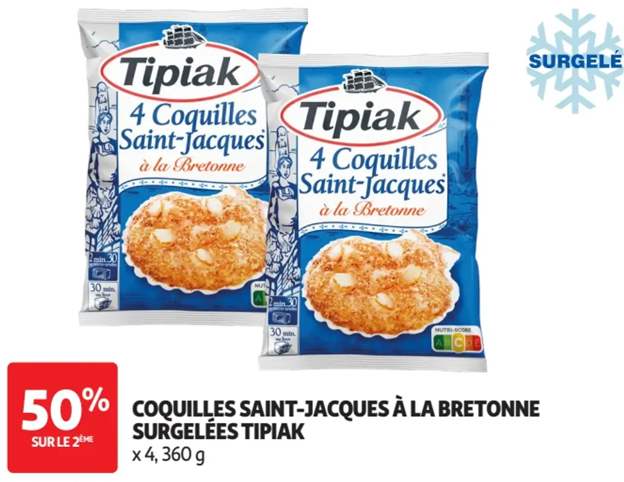 COQUILLES SAINT-JACQUES À LA BRETONNE SURGELÉES TIPIAK