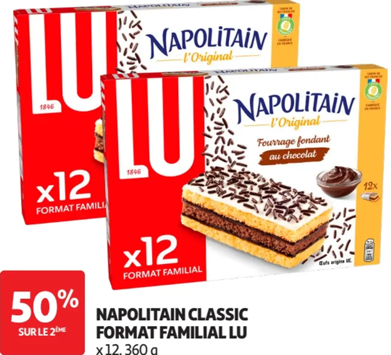 Napolitain Classic Format Familial LU x 12, 360 g