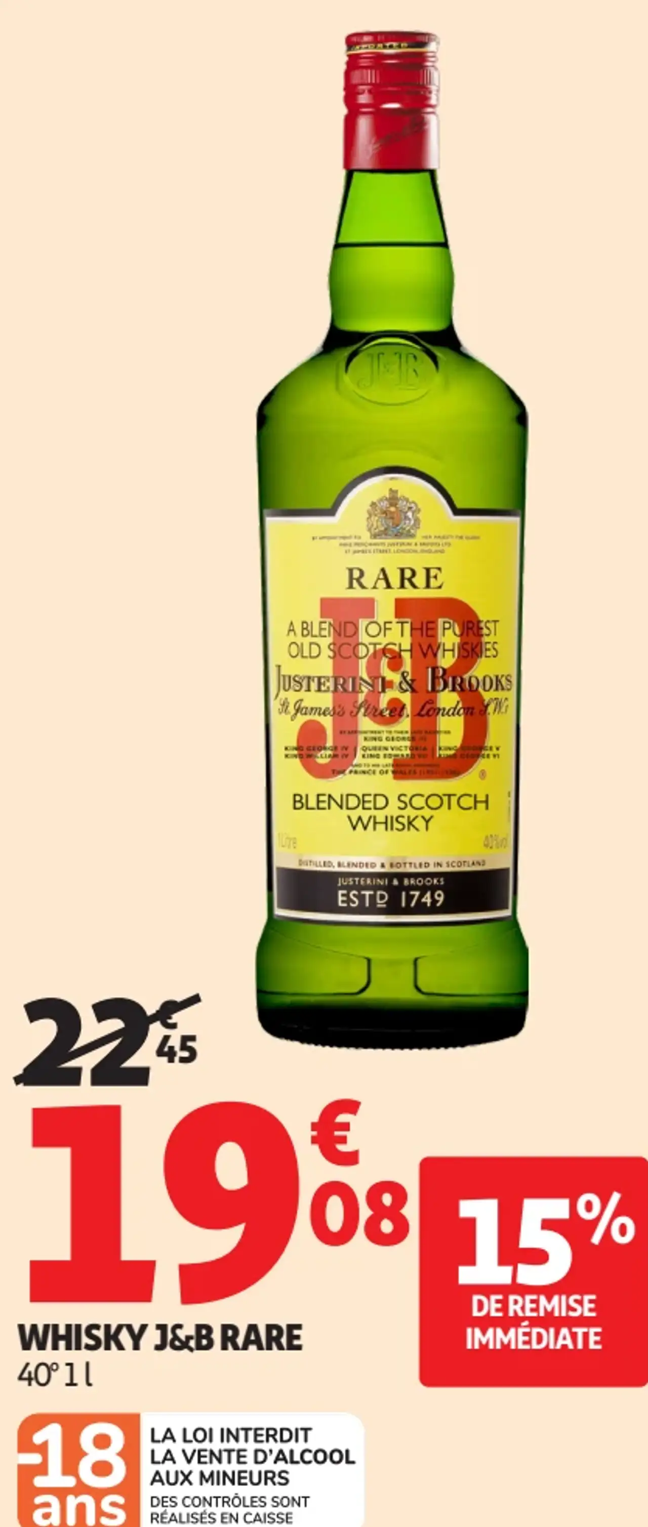Whisky J&B RARE 40° 1 l