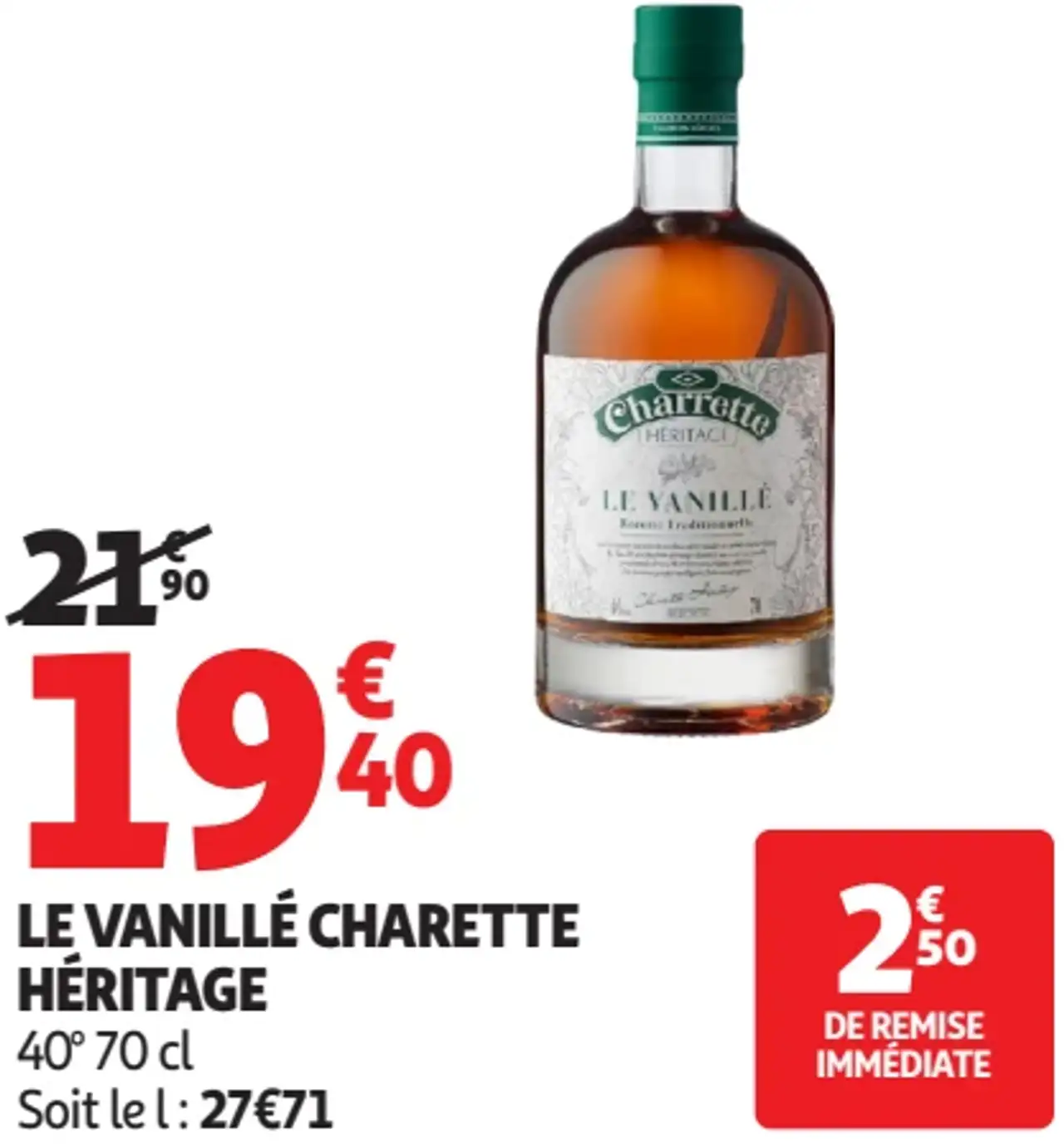 Rhum Le Vanillé Charette Héritage 40° 70 cl