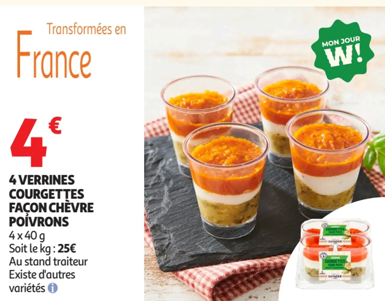 4 Verrines Courgettes façon chèvre poivrons