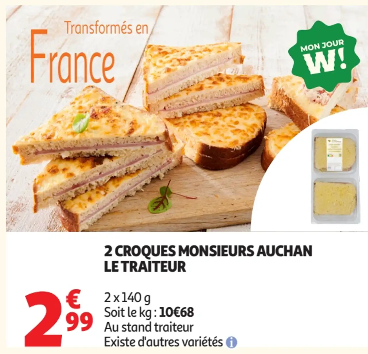 2 Croques Monsieurs Auchan Le Traiteur