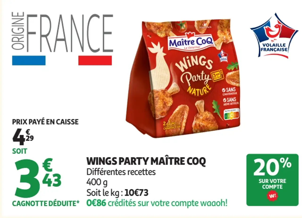 Wings Party Maître Coq