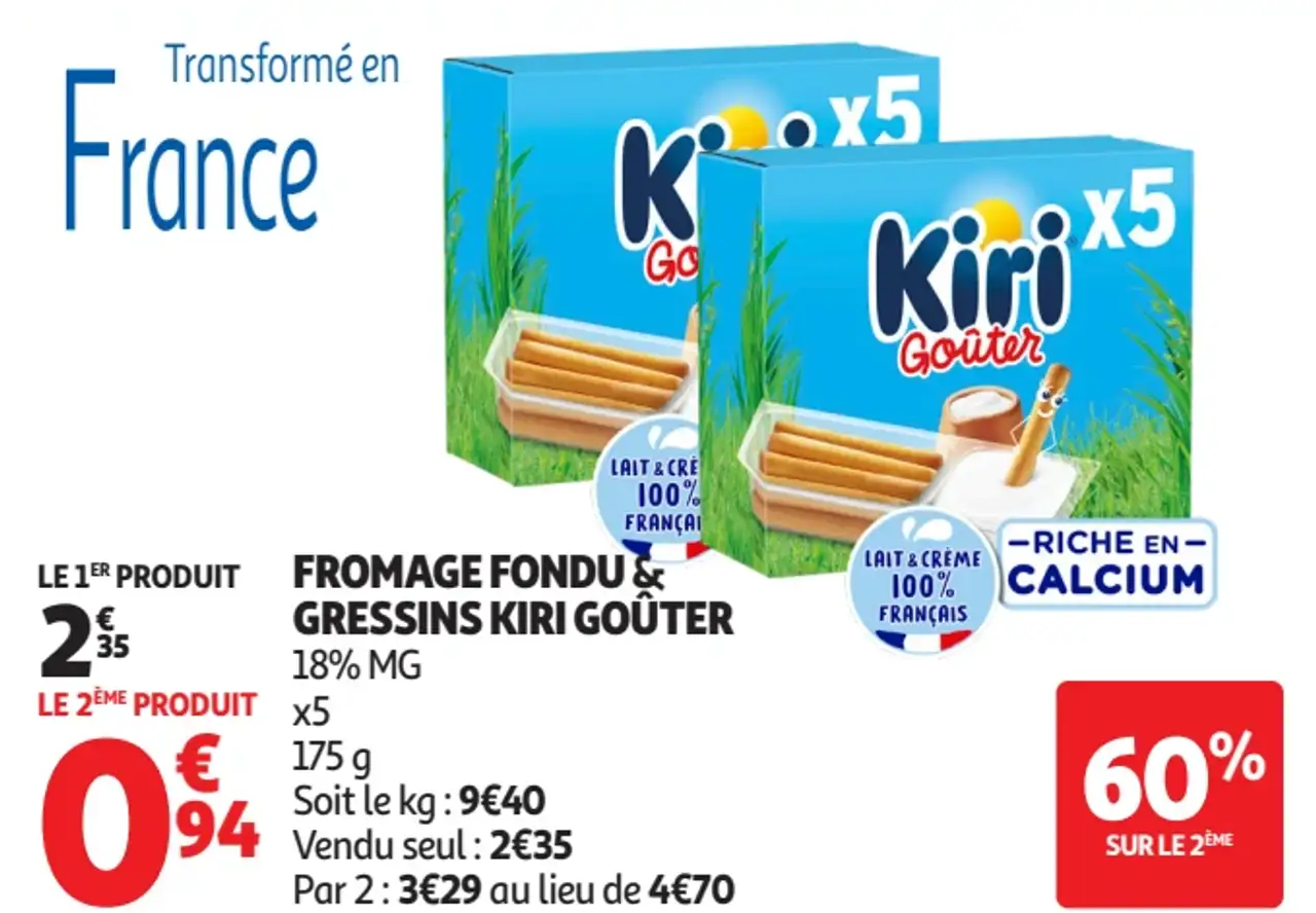 Fromage fondu & gressins Kiri Goûter