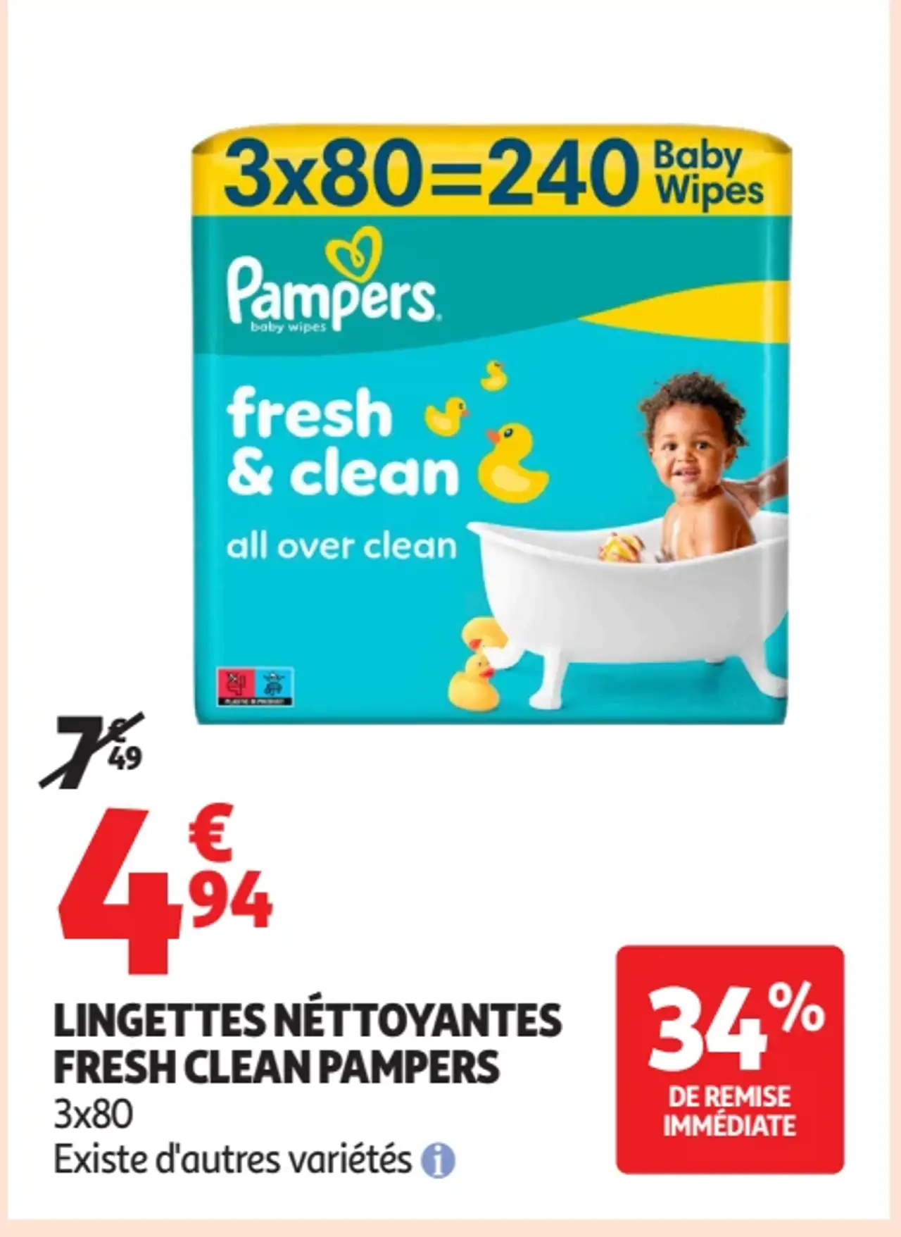 Lingettes nettoyantes Fresh Clean Pampers