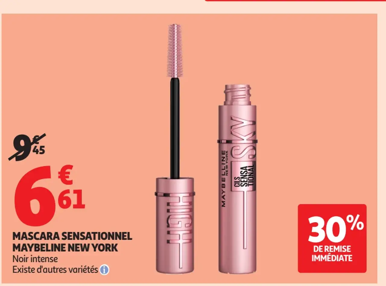 Mascara Sensationnel Maybelline New York Noir intense
